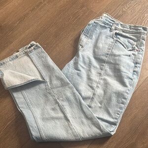 Abercrombie & Fitch Blue Straight Leg Jeans with Vintage Distressing